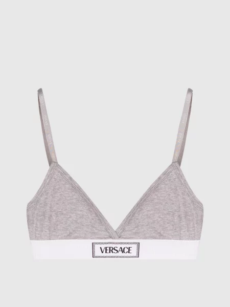Бюстгальтер Versace в рубчик сірий