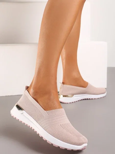 Teniși cu inserție metalică pe călcâi Jestella roz