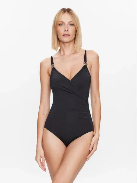 MICHAEL Michael Kors Costum de baie Solids Logo negru