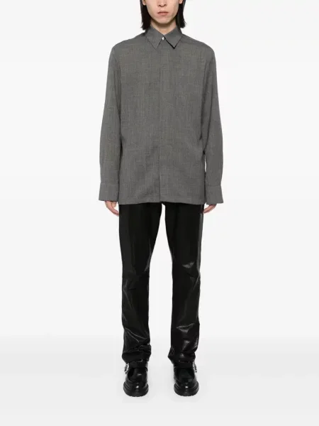 Cămașă Jil Sander de lână gri