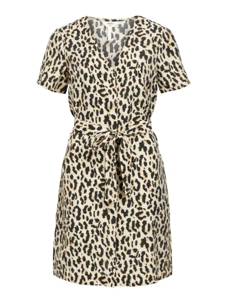 OBJECT Rochie tip bluză crem / maro negru