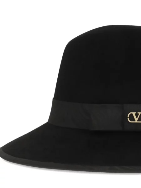 Sametový klobouk Valentino Garavani černý