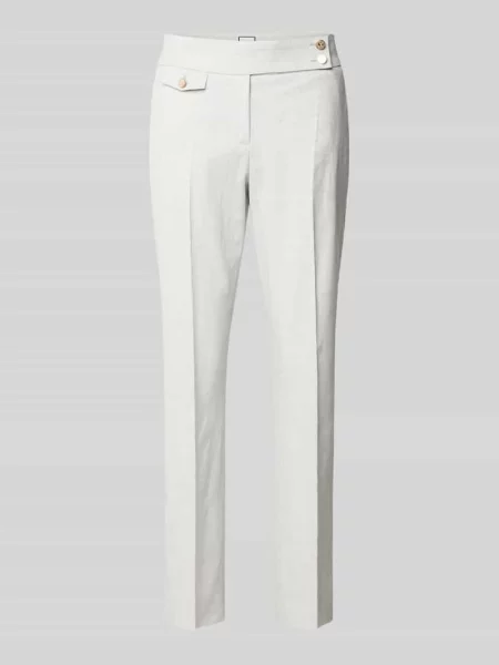 Spodnie lniane o kroju slim fit w kant model ‘INEZ’ Seductive