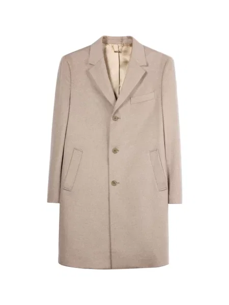 GOBI Cashmere Palton de primăvară-toamnă Men’s Cashmere Coat with Notched Lapels taupe gri