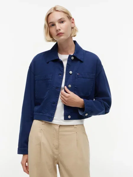 Tommy Jeans Prechodná bunda tmavomodrá