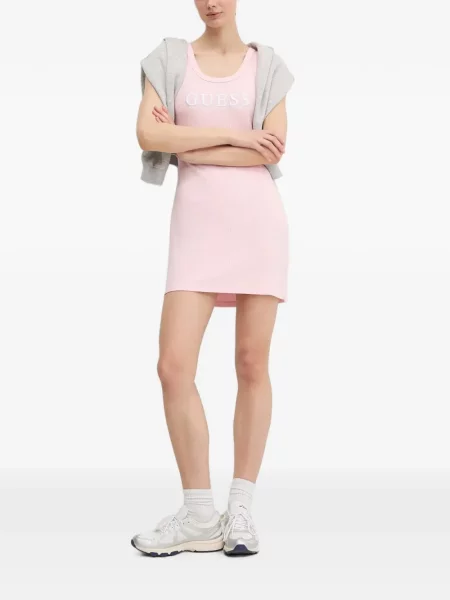 Rochie mini Guess cu autograf roz