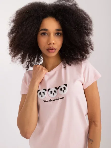 Bluzka Fashionhunters z napisami różowa