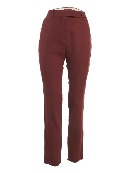 Pantaloni Max Mara de lână roșu