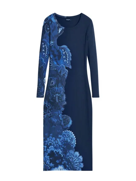 Desigual Rochie albastru / albastru închis alb