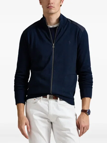 Kratak samt polo majica Polo Ralph Lauren s vezom crna