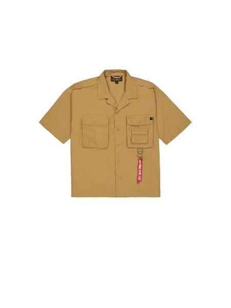 ALPHA INDUSTRIES Cămașă Aloha Safari muștar / lila galben