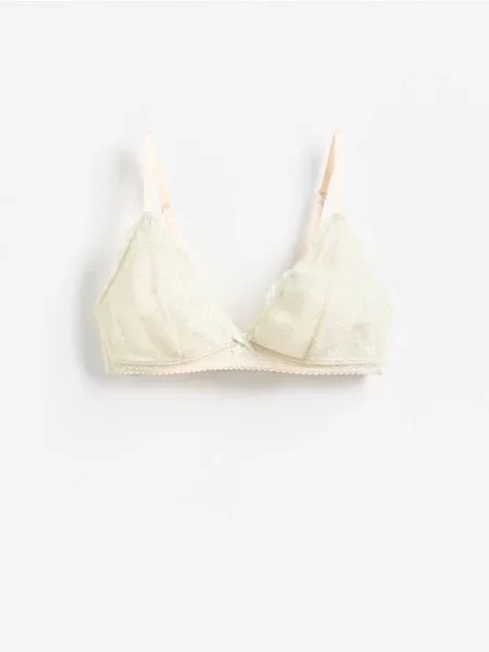 Reserved Sutien moale din dantelă verde-pal verde