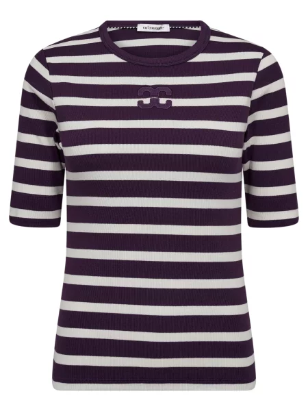 Co'couture Tricou Granny mov închis / murdar alb