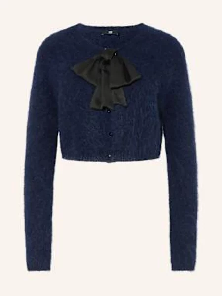 Riani Krótki Kardigan Z Alpaki blau granatowy