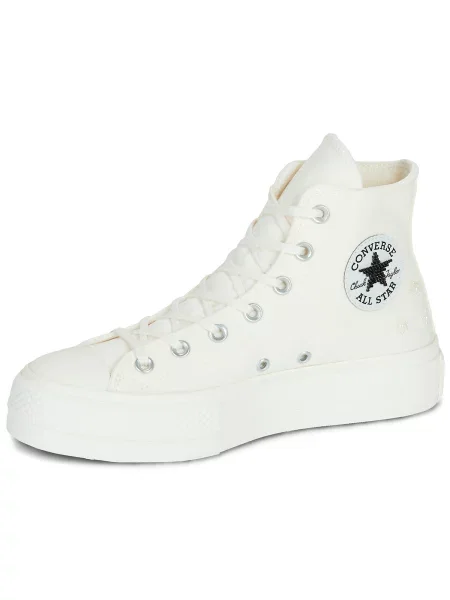 Tenisky Converse Chuck Taylor All Star na platformě s korálky bílé