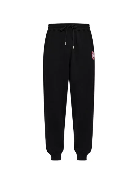 Pantaloni Canada Goose alergare cu autograf cu cordon negru