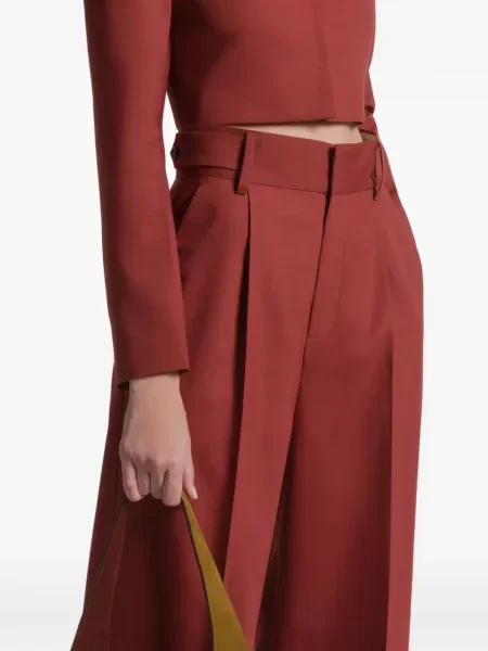 Pantaloni Alberta Ferretti plisate roșu