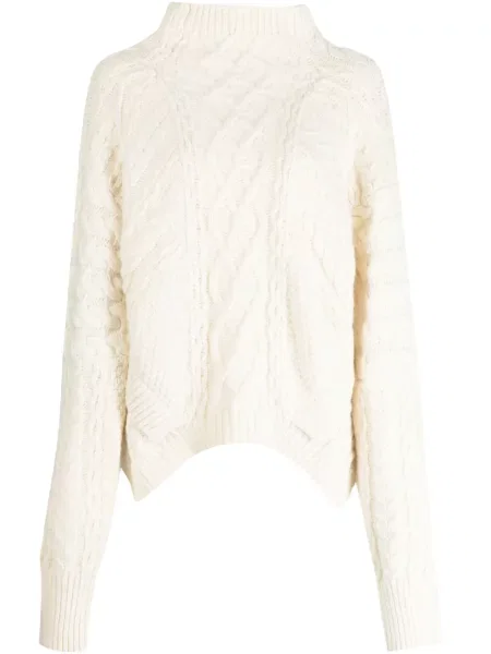 Pulover Erdem de lână alb