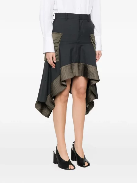 Krótka spódnica plisowana Sacai czarna