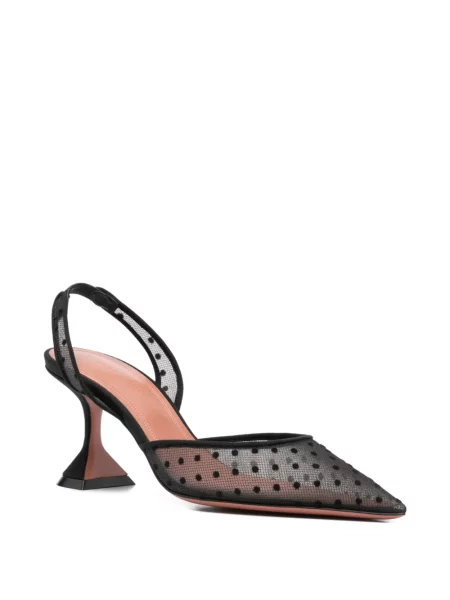 Pantofi cu toc Amina Muaddi cu buline negru