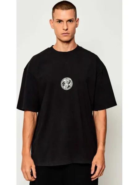 HUGO tricou din cu imprimeu negru