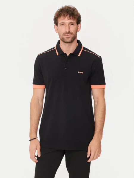 Boss Tricou polo Paddy 1 Regular Fit negru