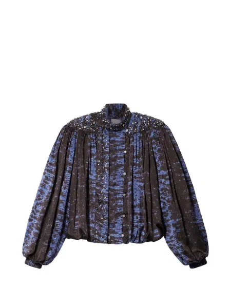 Bluză Isabel Marant de mătase albastru