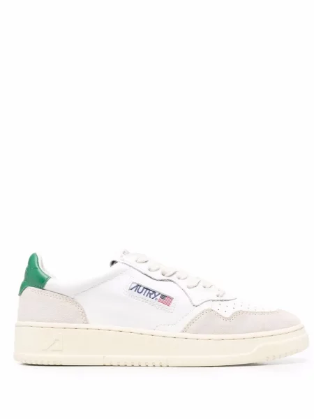 Sneakerși Autry cu șireturi din dantelă alb