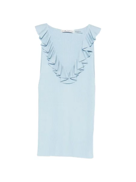 Top Alice + Olivia cu volane albastru