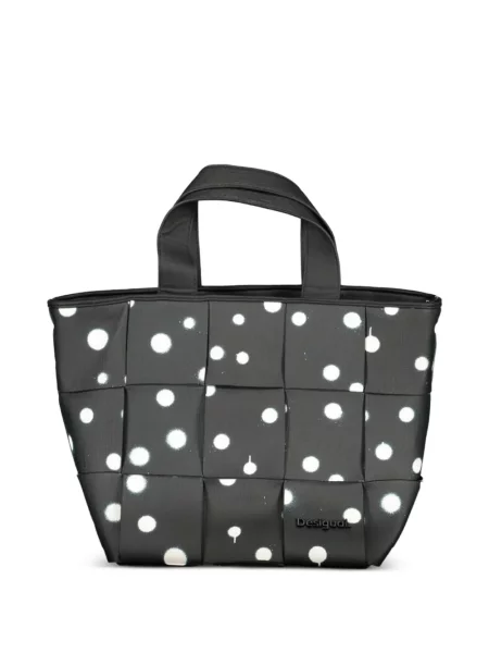 Pöttyös shopper táska Desigual fekete