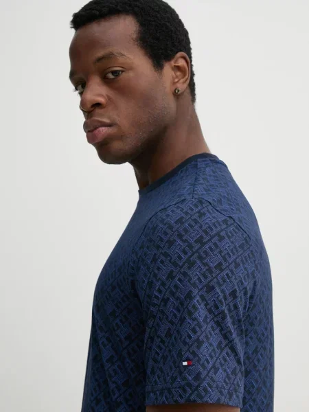 Majica Tommy Hilfiger za muškarce tamno s uzorkom plava