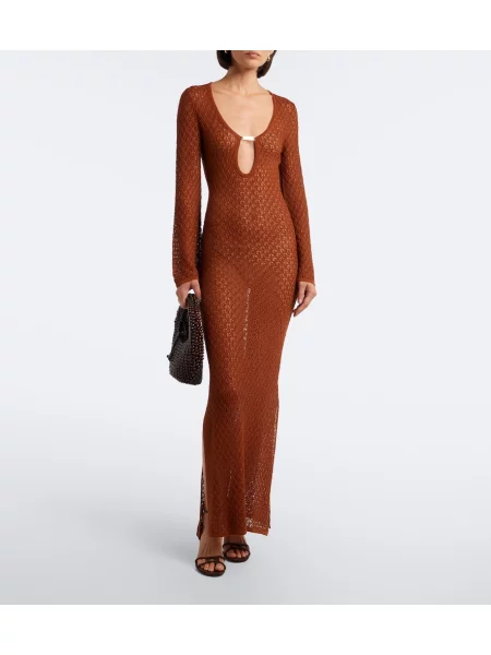 Rochie midi Melissa Odabash tricotate maro