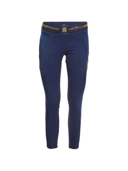 Decupat pantaloni Elisabetta Franchi cu autograf albastru