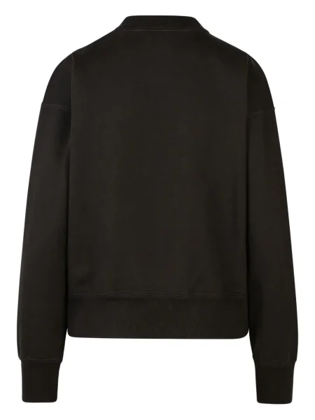 Hanorac crewneck Isabel Marant cu decolteu rotund cu autograf negru