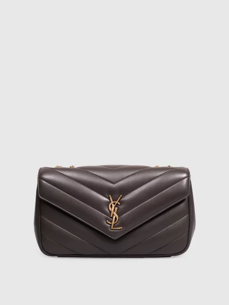 Шкіряна сумка LOULOU Saint Laurent сіра