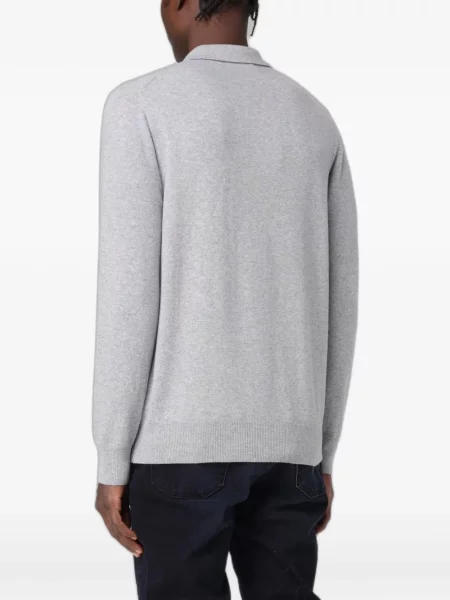 Lung tricou polo Xc tricotate gri