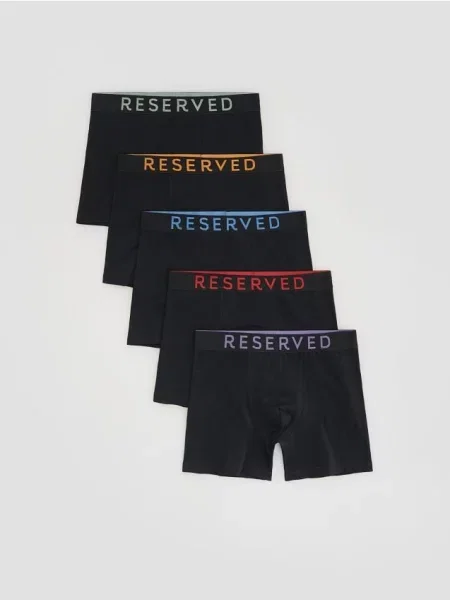 Reserved Set de 5 perechi de boxeri long negru