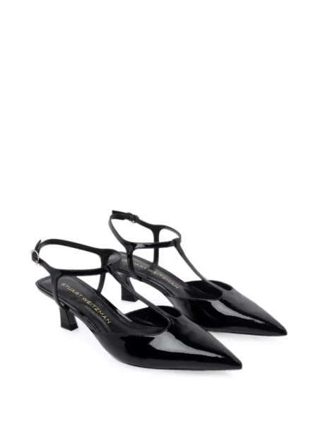 Pantofi cu toc Stuart Weitzman cu bretele negru