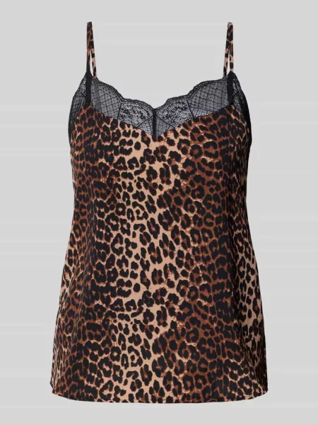 Bluzka bez rękawów o kroju relaxed fit z koronkowym wykończeniem Model TIFFANY' Pieces