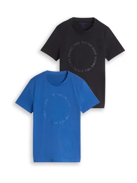 TOM TAILOR Tricou albastru regal negru