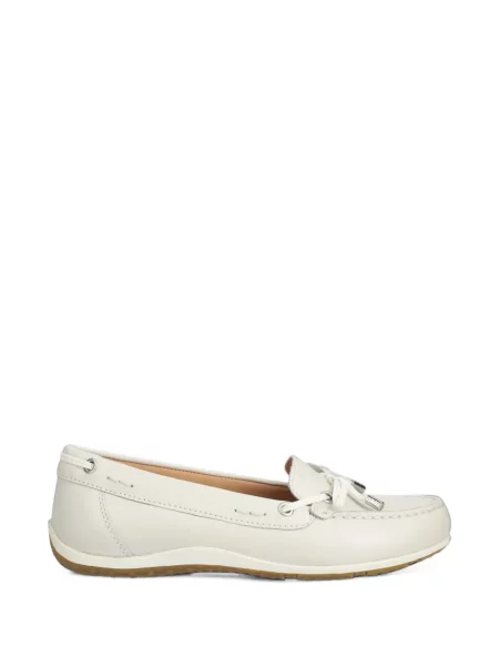 Pantofi loafer Geox cu funde din piele alb