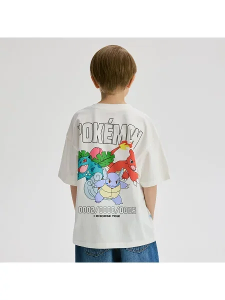 Reserved Tričko s potiskem Pokémon krémová