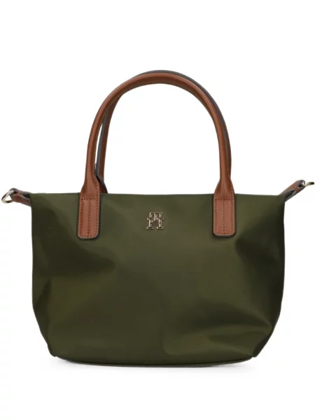 Geantă shopper Tommy Hilfiger cu autograf verde