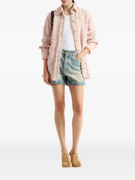 Top Balmain din tweed roz