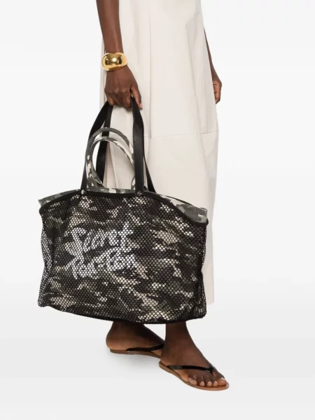 Τσάντα shopper Secret Pon Pon παραλλαγής πράσινο