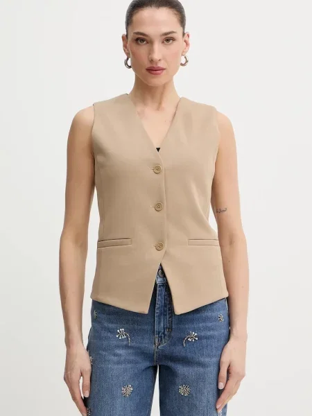 Weekend Max Mara vestă POGGIO un singur rând de bej