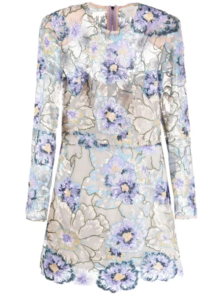 Rochie maxi Bronx & Banco cu model floral lungă de costum albastru