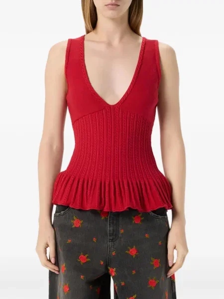 Top Blumarine tricotate roșu