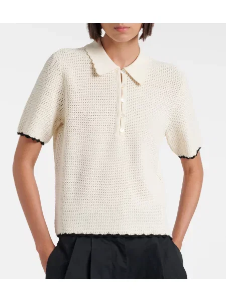 Tricou polo Frame alb