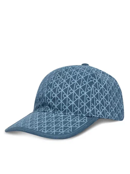 Calvin Klein Шапка с козирка Emblem Print W Leather Patch Cap син